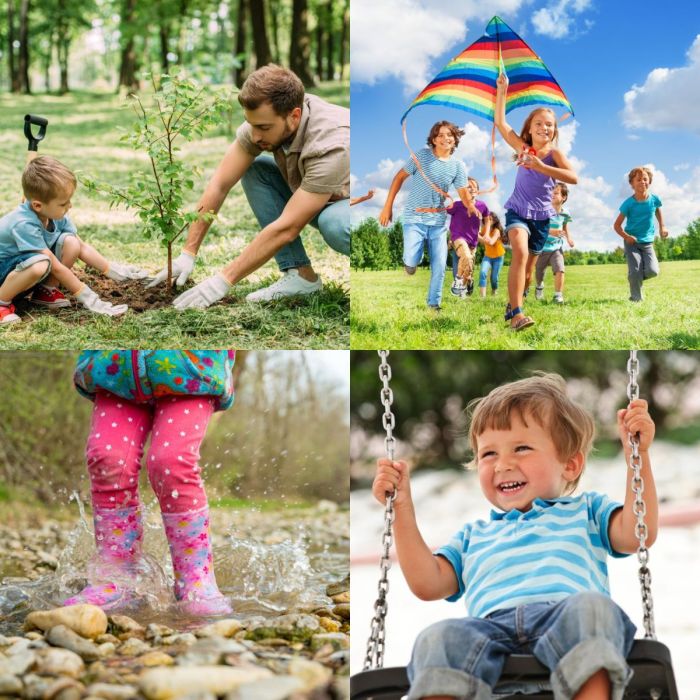 Spring kids outdoor activities children season learning experiences fun do playing during running springtime day little